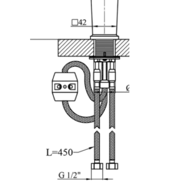 Комплект кухонної мийки Kraft HM 50х50 NANO BLACK (DECOR) PVD (3.0/1.0 мм) S4758 фото