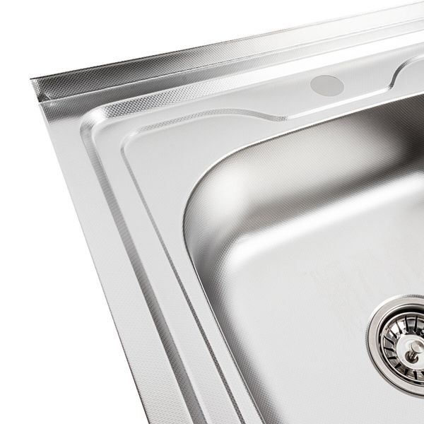 Кухонна мийка з нержавіючої сталі Platinum 8060 L ДЕКОР (0,7/160 мм) 11649 фото