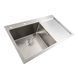 Кухонная мойка нержавейка 78*48 L Platinum Handmade (два отверстия, круглый сифон 3,0/0,8) 42217 фото 3
