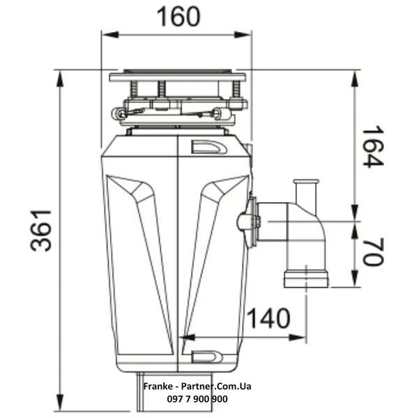Подрібнювач харчових відходів Franke Elite Slimline SLIM 50 361 фото