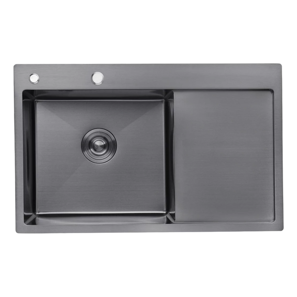 Комплект кухонної мийки Kroner KRP Schwarze - 7849LHM PVD (3/1 мм) S4659 фото