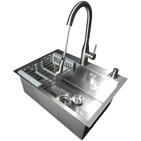 Комплект кухонної мийки Kraft KRF 6045 DECOR (3.0/1.0 мм) S4901 фото