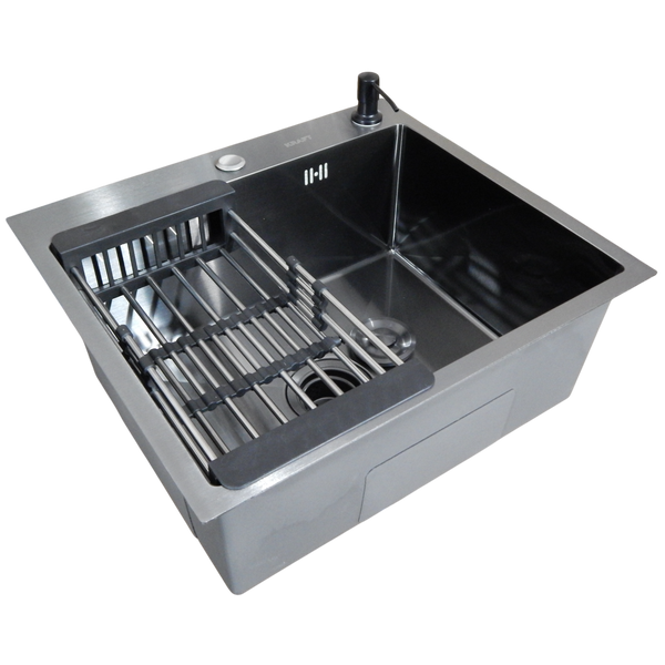 Кухонна мийка Kraft HM 50х50 NANO BLACK PVD (3.0/1.0 мм) SМ480 фото