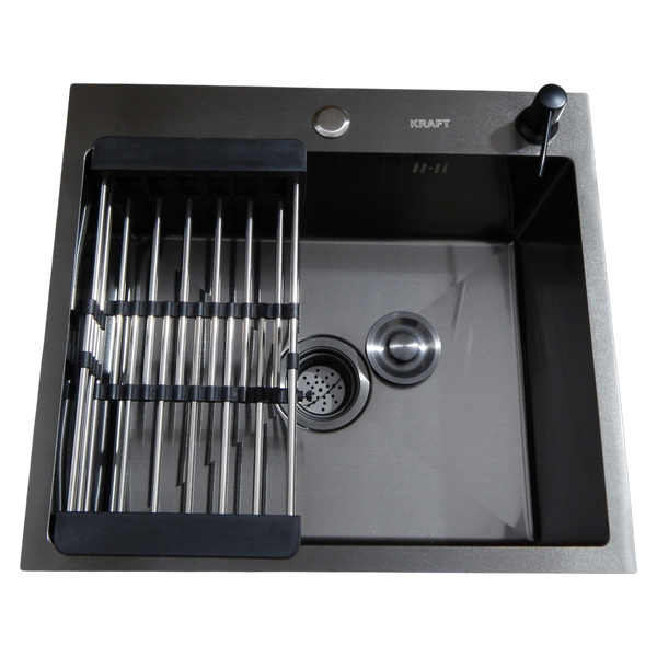 Кухонна мийка Kraft HM 50х50 NANO BLACK PVD (3.0/1.0 мм) SМ480 фото