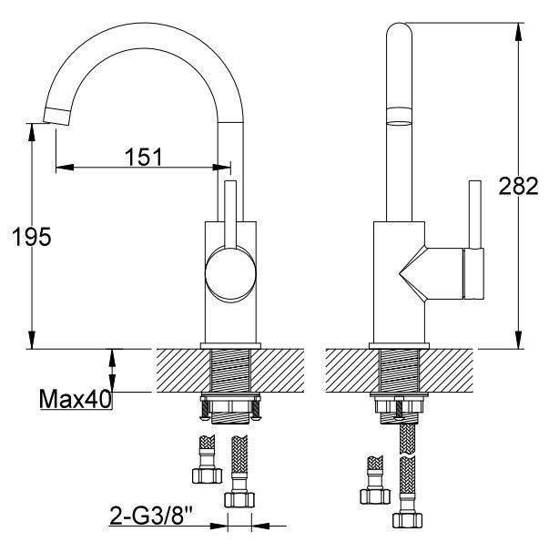 Смеситель для кухни KOHLMAN AXEL CHROME QB150A фото