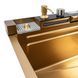 Мийка кухонна PVD Gold 75*45 VALESO Handmade "Водоспад" (ДЕКОР) 50209 фото 5