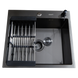 Кухонна мийка Kraft HM 50х50 NANO BLACK PVD (3.0/1.0 мм) SМ480 фото 2