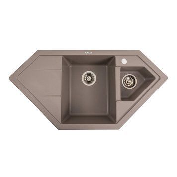 Гранітна мийка для кухні Platinum 9950 PANDORA матова Дюна 41668 фото