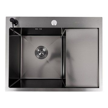 Кухонная мойка CM 65*50 L PVD черная VALESO Handmade D&Eacute;COR 3.0/1.0 45638 фото