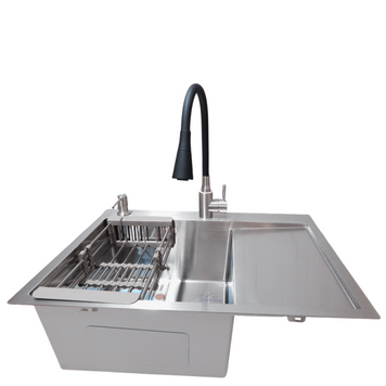 Комплект кухонної мийки Kraft Satin BRS 65х48 (3.0/1.0 мм) S3645 фото