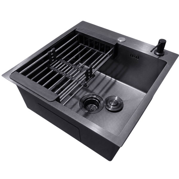 Кухонная мойка Kraft HM 50х50 NANO BLACK PVD (3.0/1.0 мм) Decor SМ482 фото